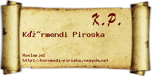Körmendi Piroska névjegykártya