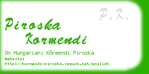 piroska kormendi business card