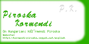 piroska kormendi business card